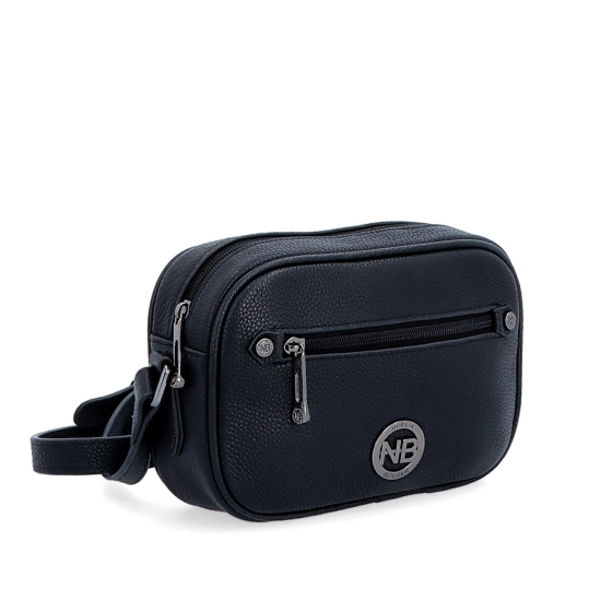 Malá kožená crossbody kabelka se zipy Noelia Bolger materiál kůže zapínání na zip barva černá velikost malá NB 3014 C