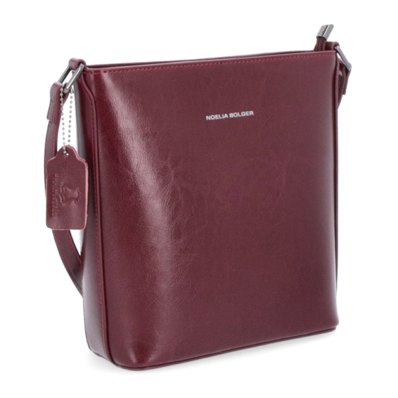 Malá elegantní kožená crossbody kabelka Noelia Bolger materiál kůže zapínání na zip barva červená velikost malá NB 0065 TCV