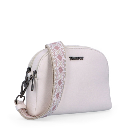 Malá crossbody kabelka svýrazným popruhem Tangerin materiál syntetická kůže zapínání na zip barva béžová velikost malá 8044 K