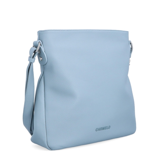 Designová crossbody kabelka Carmelo materiál syntetická kůže zapínání na zip barva modrá velikost střední 4271 SM