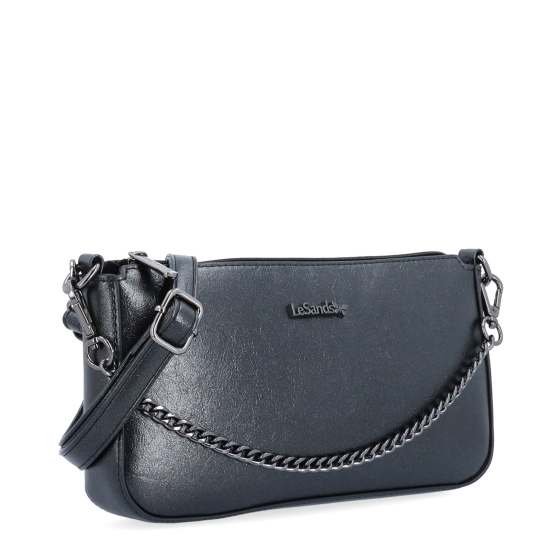 Malá crossbody kabelka s odnímatelným řetízkem Le Sands materiál syntetická kůže zapínání na zip barva šedá velikost malá 4610 ANT