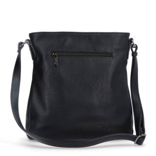 Crossbody kabelka s jednoduchým prošíváním Tangerin materiál syntetická kůže zapínání na zip barva černá velikost střední 8003 C Zezadu