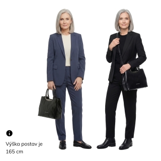 Kožená kabelka do ruky s chytrým vnitřním členěním Noelia Bolger materiál kůže zapínání na zip barva černá velikost střední NB 0114 C Na postavě