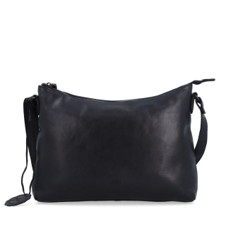 Dámská kožená crossbody kabelka Noelia Bolger materiál kůže zapínání na zip barva černá velikost střední NB 2430 C Zepředu