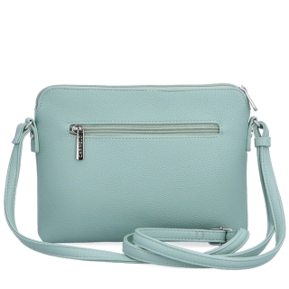 Minimalistická crossbody syntetická kabelka Carmelo materiál syntetická kůže zapínání na zip barva zelená velikost malá 4333 SZE Zezadu
