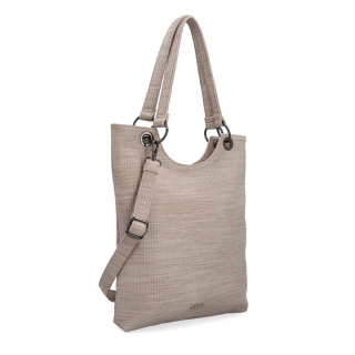 Městská kabelka s odepínacím crossbody popruhem Carmelo materiál syntetická kůže zapínání na zip barva béžová velikost střední 4395 BE
