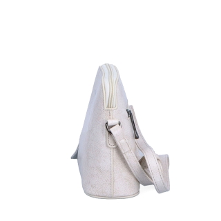 Luxusní malá kožená crossbody kabelka Noelia Bolger materiál kůže zapínání na zip barva bílá velikost malá NB 0080 OW Z boku