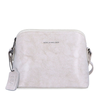 Luxusní malá kožená crossbody kabelka Noelia Bolger materiál kůže zapínání na zip barva bílá velikost malá NB 0080 OW Zepředu