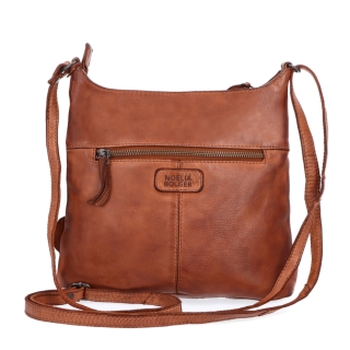 Kožená crossbody kabelka pro každý den Noelia Bolger materiál kůže zapínání na zip barva koňaková velikost malá NB 2404 KO Zezadu