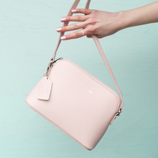 Kožená kabelka crossbody Noelia Bolger Noelia Bolger materiál kůže zapínání na zip barva růžová velikost malá NB 0096 R Lifestyle