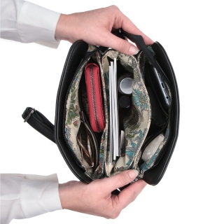 Crossbody kabelka Tangerin materiál syntetická kůže zapínání na zip barva šedá velikost malá 8021 TS Vnitřek