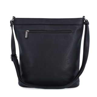 Crossbody kabelka s ozdobnými zipy Tangerin materiál syntetická kůže zapínání na zip barva černá velikost střední 8050 C Zezadu
