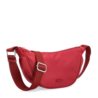 Malá nylonová kabelky typu moonbag Carmelo materiál nylon zapínání na zip barva červená velikost malá 6609 CV