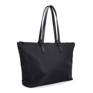Designová business kabelka přes rameno Carmelo materiál nylon zapínání na zip barva černá velikost velká 6610 C