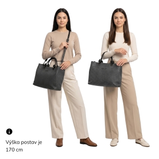 Městská kabelka do ruky s odepínacím popruhem a děleným vnitřkem Le Sands materiál syntetická kůže zapínání na zip barva béžová velikost střední 4625 IVO Na postavě