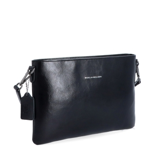 Elegantní minimalistická kožená crossbody kabelka Noelia Bolger materiál kůže zapínání na zip barva černá velikost malá NB 0105 C