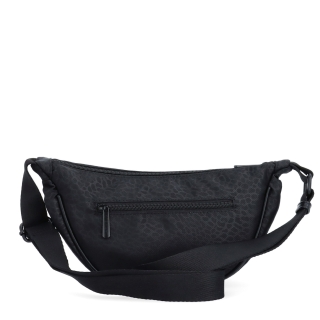 Malá nylonová kabelky typu moonbag Carmelo materiál nylon zapínání na zip barva černá velikost malá 6609 C LE Zezadu