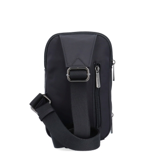 Praktická crossbody taška na mobil a peněženku Carmelo materiál nylon zapínání na zip barva černá velikost malá 6600 C Zezadu