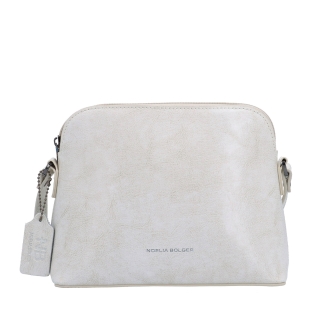 Minimalistická kožená crossbody kabelka na každý den Noelia Bolger materiál kůže zapínání na zip barva bílá velikost malá NB 0116 OW Zepředu