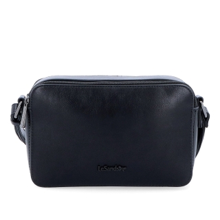 Praktická crossbody kabelka se dvěma kapsami Le Sands materiál syntetická kůže zapínání na zip barva černá velikost malá 7717 C Zepředu