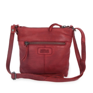 Malá kožená crossbody se zapínáním na zip Noelia Bolger materiál kůže zapínání na zip barva červená velikost malá NB 2090 CV Zezadu