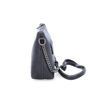 Společenská crossbody kabelka s řetízkem Le Sands materiál syntetická kůže zapínání na zip barva šedá velikost malá 7708 TS Z boku
