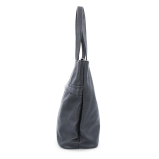 Velká shopper kabelka z měkčí syntetické kůže Tangerin materiál syntetická kůže zapínání na zip barva černá velikost velká 8010 C Z boku