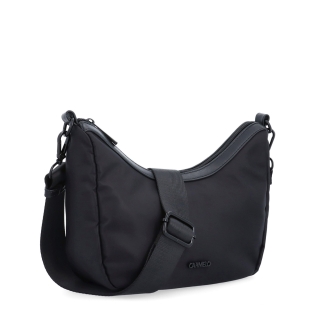 Malá kabelka se zaobleným tvarem Carmelo materiál nylon zapínání na zip barva černá velikost malá 6602 C