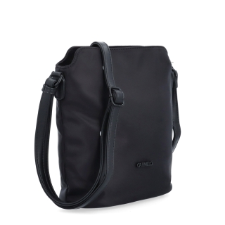 Praktická crossbody kabelka s extra kapsou Carmelo materiál nylon zapínání na zip barva černá velikost malá 6607 C
