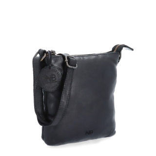 Elegantní kožená crossbody kabelka Noelia Bolger materiál kůže zapínání na zip barva černá velikost malá NB 2415 C