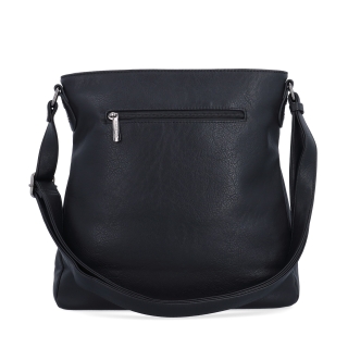 Crossbody kabelka s přehledným vnitřkem Tangerin materiál syntetická kůže zapínání na zip barva černá velikost střední 8051 C Zezadu