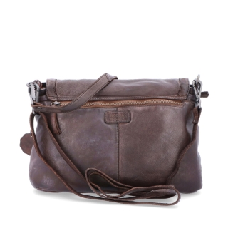 Crossbody kabelka z pravé kůže s klopou Noelia Bolger materiál kůže zapínání s klopou barva hnědá velikost střední NB 2024 H Zezadu