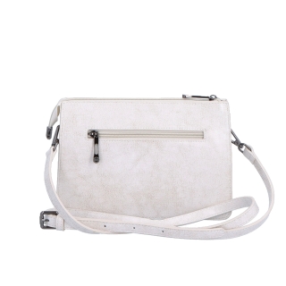 Malá kožená crossbody kabelka Noelia Bolger materiál kůže zapínání na zip barva bílá velikost malá NB 0046 OW Zezadu