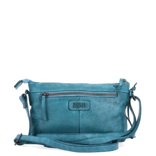 Kožená crossbody s čistými liniemi Noelia Bolger materiál kůže zapínání na zip barva tyrkysová velikost malá NB 2414 TYR Zezadu