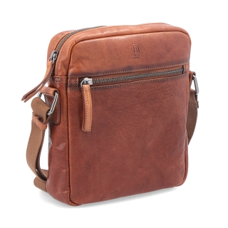 Kožená crossbody taška Poyem materiál kůže barva koňaková velikost malá 2206 Poyem KO