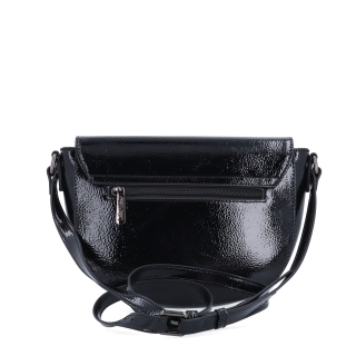Elegantní crossbody kabelka s klopou Le Sands materiál syntetická kůže zapínání s klopou barva černá velikost malá 4647 C Zezadu