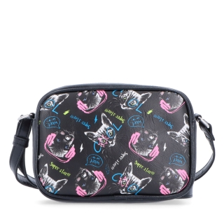 Moderní kabelka s veselým potiskem Indee materiál syntetická kůže zapínání na zip barva multicolor velikost malá 9304 04 C