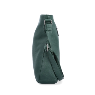 Designová crossbody kabelka Carmelo materiál syntetická kůže zapínání na zip barva zelená velikost střední 4271 TZE Z boku