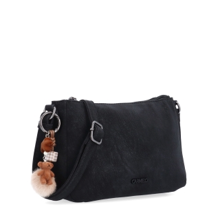 Elegantní malá crossbody kabelka Carmelo materiál syntetická kůže zapínání na zip barva černá velikost malá 4666 C