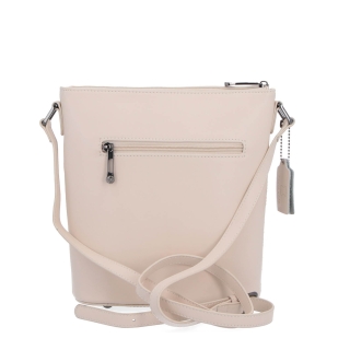 Crossbody z pravé kůže Noelia Bolger materiál kůže zapínání na zip barva béžová velikost malá NB 0052 BE Zezadu