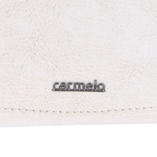 Kožená dámská peněženka Carmelo materiál kůže zapínání na cvoček barva bílá velikost velká 2126 OW Logo