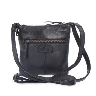 Malá kožená crossbody se zapínáním na zip Noelia Bolger materiál kůže zapínání na zip barva černá velikost malá NB 2090 C Zezadu