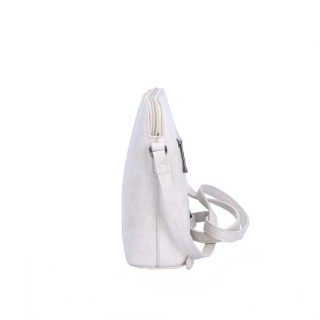 Elegantní kožená crossbody k šatům i saku Noelia Bolger materiál kůže zapínání na zip barva bílá velikost malá NB 0078 OW Z boku