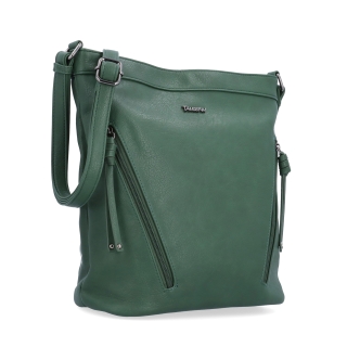 Crossbody kabelka s ozdobnými zipy Tangerin materiál syntetická kůže zapínání na zip barva zelená velikost střední 8050 TZE