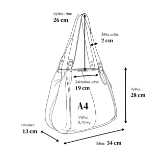 Kožená kabelka přes rameno s možností rozšíření Noelia Bolger materiál kůže zapínání na zip barva hnědá velikost střední NB 2102 H Rozměry