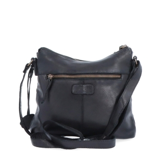Kožená crossbody kabelka s moderním designem Noelia Bolger materiál kůže zapínání na zip barva černá velikost malá NB 2400 C Zezadu