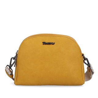 Malá crossbody kabelka svýrazným popruhem Tangerin materiál syntetická kůže zapínání na zip barva žlutá velikost malá 8044 ZLU Zepředu