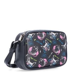 Moderní kabelka s veselým potiskem Indee materiál syntetická kůže zapínání na zip barva multicolor velikost malá 9304 04 C