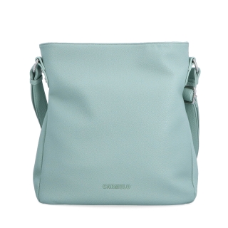 Designová crossbody kabelka Carmelo materiál syntetická kůže zapínání na zip barva zelená velikost střední 4271 SZE Zepředu