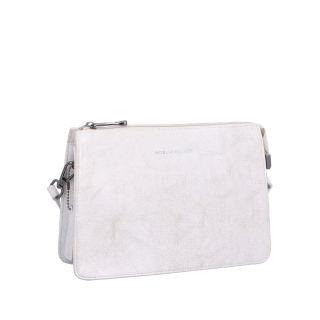Malá kožená crossbody kabelka Noelia Bolger materiál kůže zapínání na zip barva bílá velikost malá NB 0046 OW